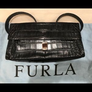 👜 Furla Croc Leather Bag